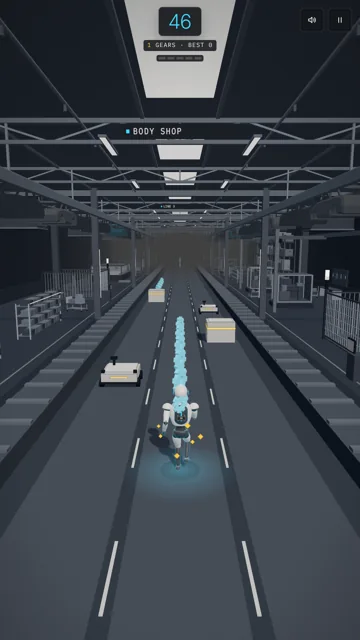 Phone screenshot: dodging obstacles