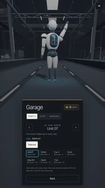 Phone screenshot: the Garage