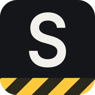 Servo Sprint tile icon: an S over a hazard stripe